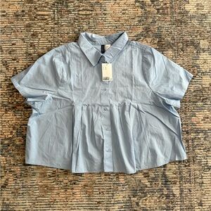 H&M Pleated Poplin Shirt